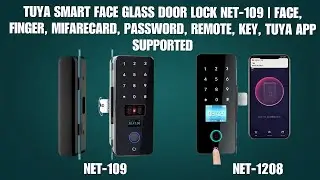 Tuya Smart Face Glass Door Lock NET-109 | Face, Finger, MifareCard, Password, Remote, Key, Tuya App