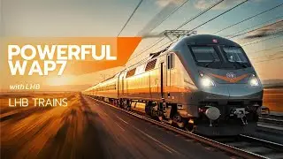 Powerfull trains crossing at high speed with LHB couches