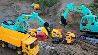 Build Bridge Blocks Toys Construction Vehicles, Excavator, Dump Truck, Tractor, Papa Mama | car kids