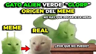 GATO VERDE ALIEN &ldquo;GLORP&rdquo; 🐱🛸 | NO HAY QUE PEGAR A LA MESA | ORIGEN del MEME