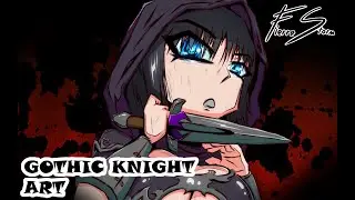 Commission Art Gothic Knight Bingsoka drawing video #art #anime #illustration #tattoo