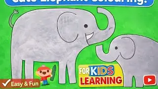 Elephant Colouring for Kids 🐘 | Easy Drawing & Colouring Learning | Arshifa Art