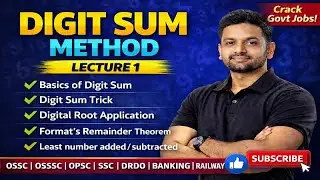 Digit Sum Tricks 🔥 Lecture 1 | Number System | OSSC | OSSSC | OPSC | SSC  | Banking | Railway