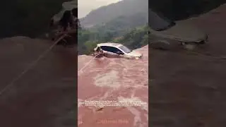 Flash Flood Rescue! Saving People From Trapped Car&mdash;Heart-Stopping!#shorts