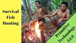 Primitive Spear Fish - Make Bamboo Spear For Catching Fish | catch and Cook