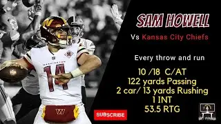 Sam Howell every throw and run | Washington Commanders vs Chiefs  | Preseason week 2  |WAR ROOM