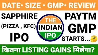 PAYTM IPO FULL REVIEW&bull; PAYTM IPO GMP TODAY&bull; PAYTM IPO&bull; SAPPHIRE FOOD IPO&bull; PIZZA HUT IPO&bull; IPO NEWS