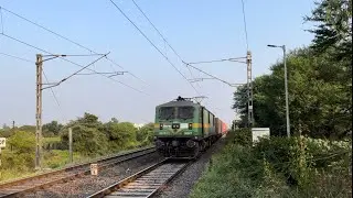 AJNI G-9 #31227 with a container load speeds through Manjari Budruk(Pune)