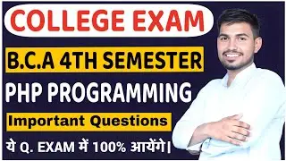 PHP Programming B.C.A. 4th Semester Important Questions By NITESH TIWARI SIR !! Jhunjhunu Education 