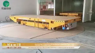 Customized Hydraulic Lifting Battery Operated Rail Transfer Turntable Cart#tech #customized