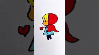 Easy draw R to little Red Riding Hood girl #howtodraw #easydrawing #kids #drawingideas #girl