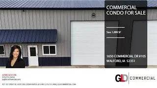 1650 Commercial Drive, #105, Walford, Iowa Commercial Condo For Sale