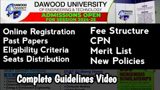 Dawood University Karachi Admission 2024 | Complete Guidelines Video