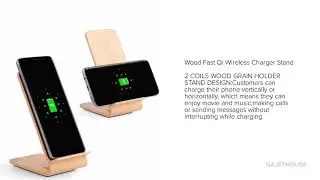 Wood Fast Qi Wireless Charger Stand