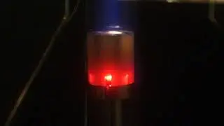 Collector Electrode Array with LED Lamps under a Proton Beam