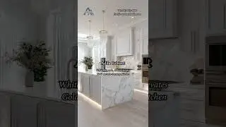 White expands, matte elevates, gold accents&mdash; made luxury kitchen#cabinet #kitchencabinets