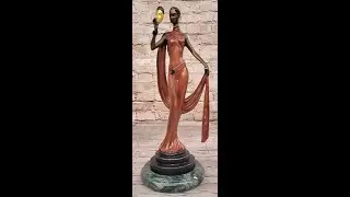 Art Deco Erte Colorful Bronze 1920's 1930's Fashion Model Mask Sculpture EPA-382S