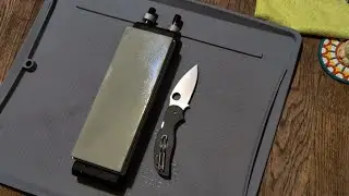 Kintif premium diamond stones free hand sharpening Maxamet blade steel on a spyderco Sage 5 LW