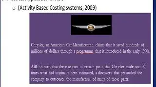Activity Based Costing in Practice