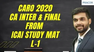 CARO 2020 | FROM ICAI STUDY MATERIAL | L-1 | CA Aakash Pednekar