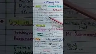 Daily Current Affairs || Handwritten notes || An Impressive!! #shorts #viralvideo #youtubeshorts