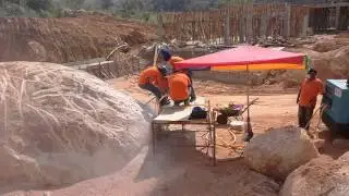 Rock (Boulder) Demolition Using Chemical Breaking by DCS Consolidated Construction Sdn. Bhd.