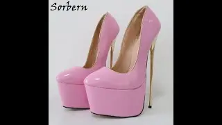 Sorbern 22Cm High Heels Women Shoes Pumps Thick Platforms Metal Gold Thin Heel Custom