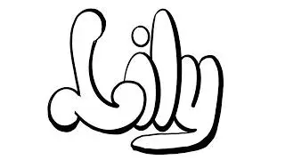 How to draw bubble letters graffiti custom name for Lily - throwie Easy 3D letters | Art | Lily