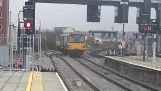 Cardiff Central train station-  train going to Barry Island train and train  Radyr
