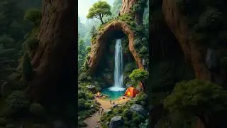 Awesome Beauty Of Waterfall - AI Fantasy. #nature #waterfall #fantasy #aivideo