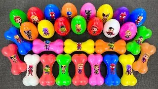 Marvel Slime Eggs Surprise! Spider-Man, Hulk & Iron Man Clay ASMR | Super Satisfying Slime Sounds
