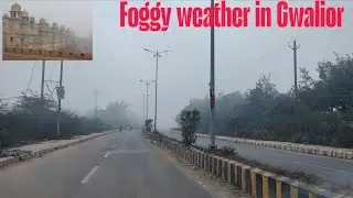 Today Fog 🌫️ in Gwalior city 🏙️ ll Safety Drive on highway during fog weather #rajputvlogsgwl3 #fog 
