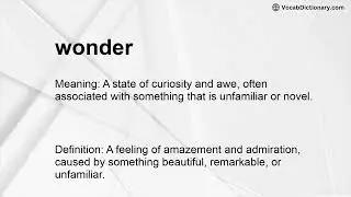 wonder Meaning