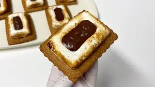먹자마자 행복해지는 스모어 비스킷 레시피 🍫수제 마시멜로우와 생크림 없이 가나슈 만들기│S'more Biscuit│Home Baking Recipe