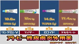 アトピー性皮膚炎の外用薬紹介　薬価ランキング　2024.11.1