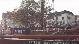 Bouwkraan omgevallen op Zuidwal Delft (08-09-12)