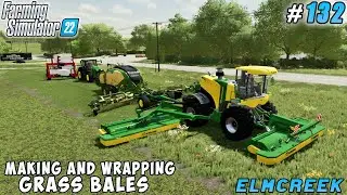 Cutting, Baling and Wrapping: The Process of Grass Silage Production | Elmcreek Farm | FS 22 |  #132