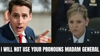 Whole Room ERUPTS In Applause As Senator Josh Hawley Silence Leftist General On Gender Pronouns