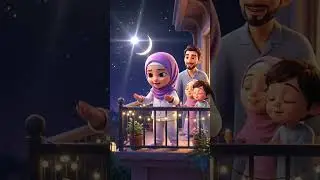 Little Girl Recites Dua on Seeing New Moon | Beautiful Crescent Moon Sighting Sunnah Islamic Cartoon