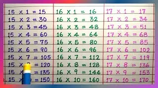 Table of 15, 16 and 17 | Table of 15 | Table of 16 | Table of 17 | Maths Tables | Tables | RSGauri