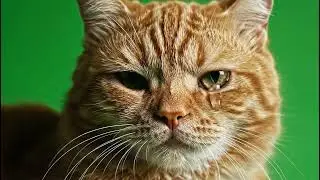 Emotional Green Screen Cat Crying: Sad Feline VFX Overlay for Storytelling