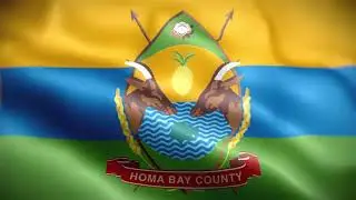 Homa Bay County Flag Waving Animation