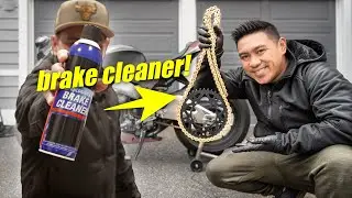 Destroying a Motorcycle Chain with Brake Cleaner