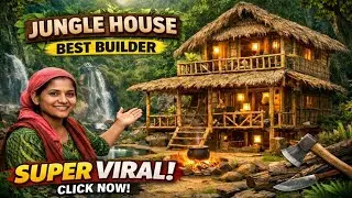 🛖 Amazing Jungle House Build by Hand | No Tools, No Cement!