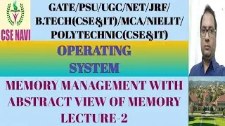 INTRODUCTION TO MEMORY MANAGEMENT/ MEMORY MANAGEMENT IN OPERATING SYSTEM / ABSTRACT VIEW OF MEMORY