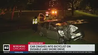 Car crashes into bicyclist on DuSable Lake Shore Drive
