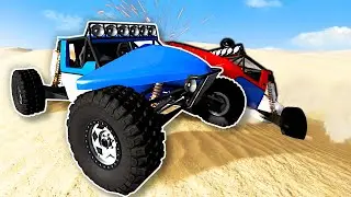 Racing Dune Buggies in a DANGEROUS Desert! - BeamNG Multiplayer Mod Gameplay