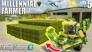 This is HOW I Turned 1.8 MILLION LITERS of HAY into BALES | Millennial Farmer | Farming Simulator 22