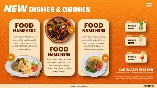 FREE PPT TEMPLATE - New dishes and drinks menu #sharingtemplate   #powerpointtemplate
