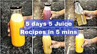 5 Days 5 Juice Varieties preparation  for lunch Box | Healthy |Refreshing for Kids #lunchboxmenu
